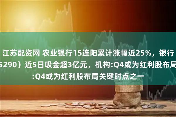 江苏配资网 农业银行15连阳累计涨幅近25%,银行ETF天弘(515290)近5日吸金超3亿元,机构:Q4或为红利股布局关键时点之一