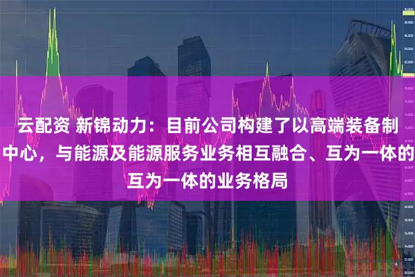 云配资 新锦动力：目前公司构建了以高端装备制造业务为中心，与能源及能源服务业务相互融合、互为一体的业务格局